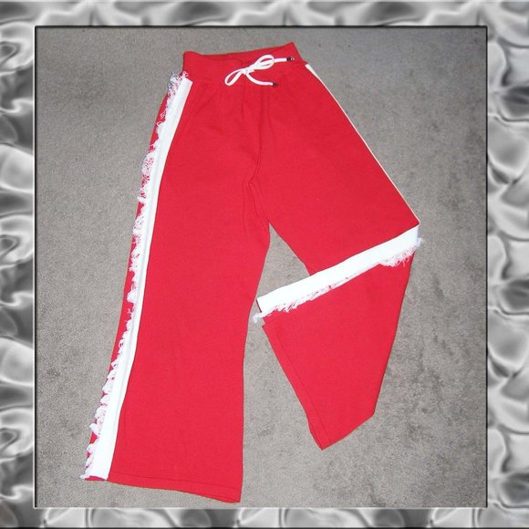 NEW size L "Balboa" Girls' Red Track pants with Slits - Picture 1 of 14